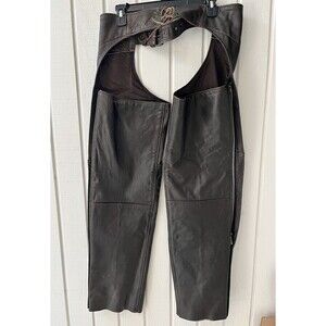 Wild Ride Motorcycle Chaps ~ Small ~ Brown ~ Adjustable Buckle Closure ~ Lined